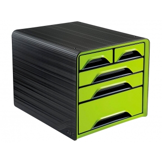 Cep 1072130301 - Fichero de sobremesa, 5 cajones mixtos, color verde y negro