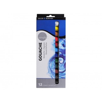 Daler Rowney D126600912 - Pintura gouache, tubos de 12 ml, caja de 12 colores surtidos