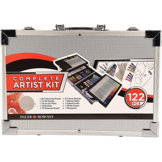 Daler Rowney D196500704 - Estuche maletín de pintura, set completo para artista, con 122 piezas