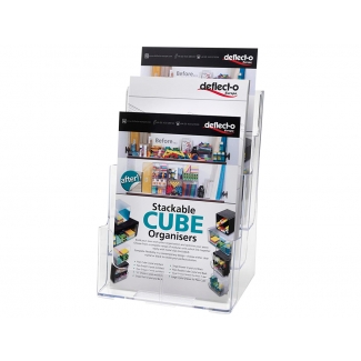 Deflecto 77301 - Expositor de sobremesa, plástico, 3 bandejas, A4