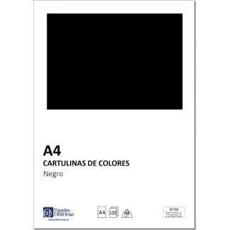 Distrimar DCT04 - Paquete de 100 cartulinas, A4, 180 gr/m2, color negro