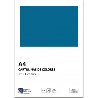 Distrimar DCT05 - Paquete de 100 cartulinas, A4, 180 gr/m2, color azul océano