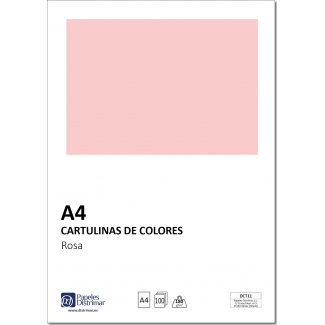 Distrimar DCT11 - Paquete de 100 cartulinas, A4, 180 gr/m2, color rosa