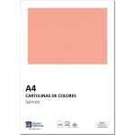 Distrimar DCT12 - Paquete de 100 cartulinas, A4, 180 gr/m2, color salmón