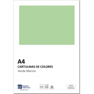 Distrimar DCT13 - Paquete de 100 cartulinas, A4, 180 gr/m2, color verde marino