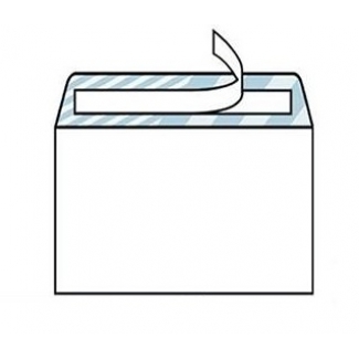 Distrimar DSB12 - Sobre cuarto prolongado, tamaño 190 x 250 mm, solapa tira de silicona, color blanco, caja de 250 unidades