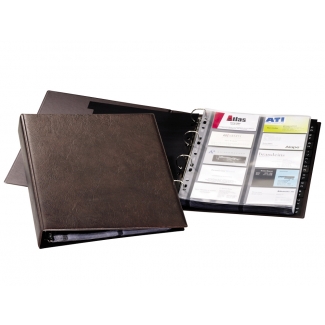 Durable 2384/11 - Tarjetero, con fundas intercambiables, para 400 tarjetas, color marrón