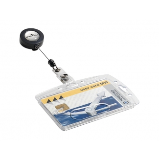 Durable 8012-19 - Identificador con cordón extensible, 85 mm x 54 mm