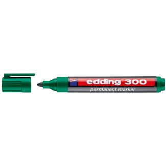 Edding 300 - Rotulador permanente, punta redonda de 1,5-3 mm, color verde