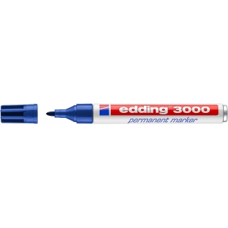 Edding 3000 - Rotulador permanente, punta redonda de 1,5 mm, color azul