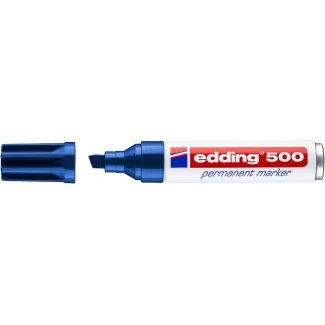 Edding 500 - Rotulador permanente, punta biselada, color azul