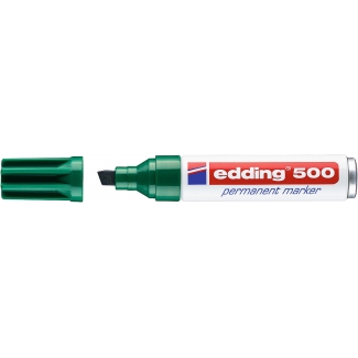 Edding 500 - Rotulador permanente, punta biselada, color verde