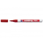 Edding 751 - Rotulador permanente punta de fibra, punta redonda de 1-2 mm, color rojo