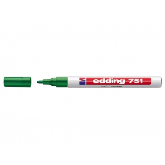 Edding 751 - Rotulador permanente punta de fibra, punta redonda de 1-2 mm, color verde