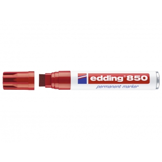 Edding 850 - Rotulador permanente, punta biselada de 5-15 mm, color rojo