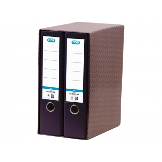 Elba 100580054 - Módulo de 2 archivadores de palanca, tamaño A4, 2 anillas de 80 mm, color negro