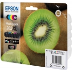 Epson 202 XL - Cartucho de tinta original, C13T02G74010, negro, cían, magenta, amarillo y negro (foto), pack de 5