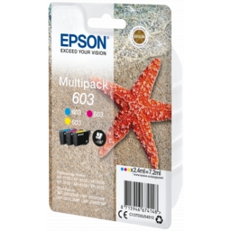 Epson 603 - Cartucho de tinta original, C13T03U54010, cían, magenta y amarillo, pack de 3