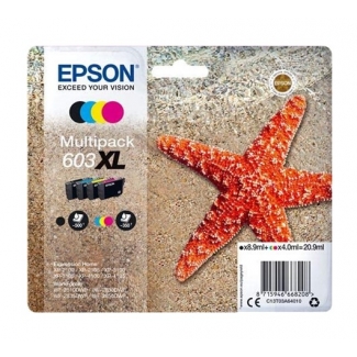 Epson 603 XL - Cartucho de tinta original, C13T03A64010, negro, cían, magenta y amarillo, pack de 4