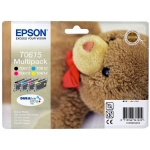 Epson T0615 - Cartucho de tinta original, C13T06154020, negro, cían, magenta y amarillo, pack de 4