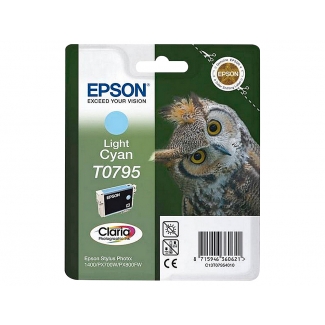 Epson T0795 - Cartucho de tinta original, C13T07954010, cían claro