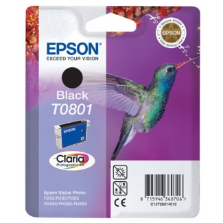 Epson T0801 - Cartucho de tinta original, C13T08014011, negro