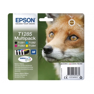 Epson T1285 - Cartucho de tinta original, C13T12854012, negro, cían, magenta y amarillo, pack de 4