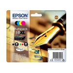 Epson T1636 XL - Cartucho de tinta original, C13T16364012, negro, cían, magenta y amarillo, pack de 4 