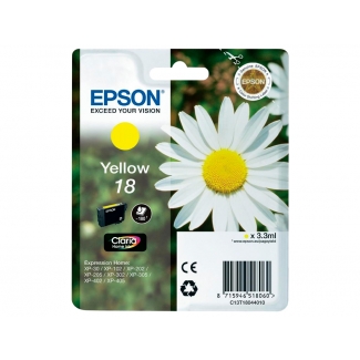 Epson T1801 - Cartucho de tinta original, C13T18044012, amarillo
