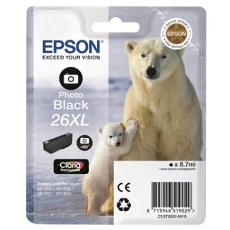 Epson T2631 XL - Cartucho de tinta original, C13T26314012, negro foto