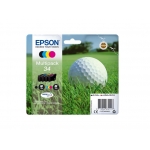 Epson T3466 - Cartucho de tinta original, C13T34664010, negro, cían, magenta y amarillo, pack de 4