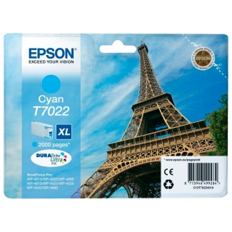 Epson T7022 XL - Cartucho de tinta original, C13T70224010, cían