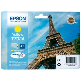 Epson T7024 XL - Cartucho de tinta original, C13T70244010, amarillo