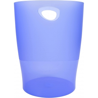 Exacompta 45310D - Papelera de plástico, con asas, 15 litros, color azul hielo translúcido