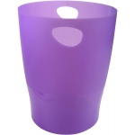 Exacompta 45319D - Papelera de plástico, con asas, 15 litros, color violeta translúcido