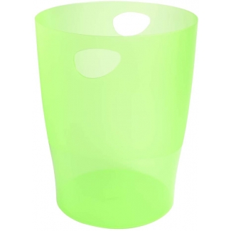 Exacompta 45397D - Papelera de plástico, con asas, 15 litros, color verde translúcido