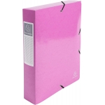 Exacompta 50624E - Carpeta de proyectos con gomas, tamaño A4, lomo de 60 mm, color rosa