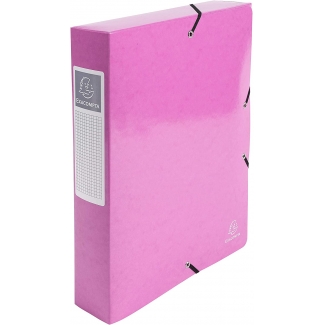 Exacompta 50624E - Carpeta de proyectos con gomas, tamaño A4, lomo de 60 mm, color rosa