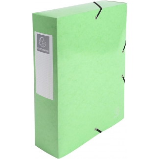Exacompta 50723E - Carpeta de proyectos con gomas, tamaño A4, lomo de 80 mm, color verde anis