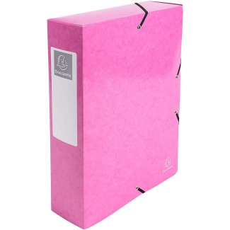 Exacompta 50724E - Carpeta de proyectos con gomas, tamaño A4, lomo de 80 mm, color rosa
