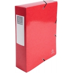 Exacompta 50725E - Carpeta de proyectos con gomas, tamaño A4, lomo de 80 mm, color rojo