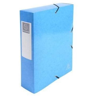 Exacompta 50727E - Carpeta de proyectos con gomas, tamaño A4, lomo de 80 mm, color azul claro