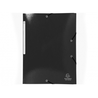 Exacompta 55821E - Carpeta de cartón con gomas, con tres solapas, tamaño A4+, color negro