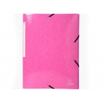Exacompta 55824E - Carpeta de cartón con gomas, con tres solapas, tamaño A4+, color rosa
