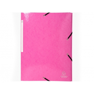 Exacompta 55824E - Carpeta de cartón con gomas, con tres solapas, tamaño A4+, color rosa