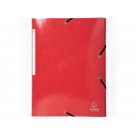 Exacompta 55825E - Carpeta de cartón con gomas, con tres solapas, tamaño A4+, color rojo