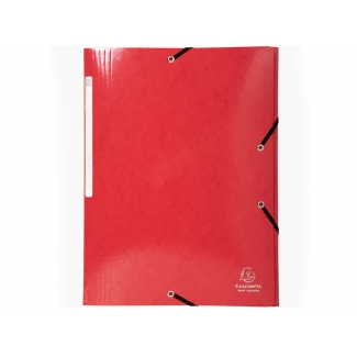 Exacompta 55825E - Carpeta de cartón con gomas, con tres solapas, tamaño A4+, color rojo