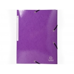 Exacompta 55826E - Carpeta de cartón con gomas, con tres solapas, tamaño A4+, color violeta