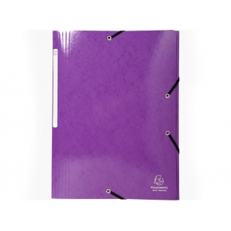 Exacompta 55826E - Carpeta de cartón con gomas, con tres solapas, tamaño A4+, color violeta