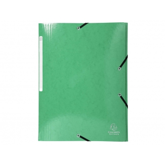 Exacompta 55830E - Carpeta de cartón con gomas, con tres solapas, tamaño A4+, color verde oscuro